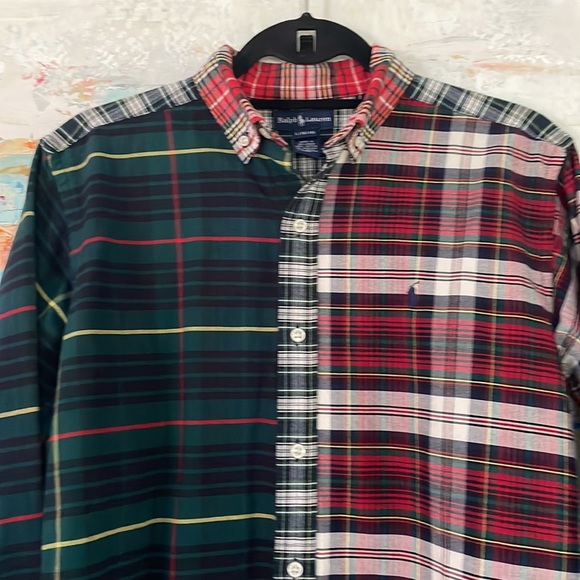 Ralph Lauren Button Down Preppy Multi Plaid Shirt EC! Sz Large (16-18) - Picture 4 of 10